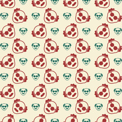 Male Scientist red green trendy vector design repeating pattern illustration