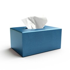 Blue tissue box isolated on white background