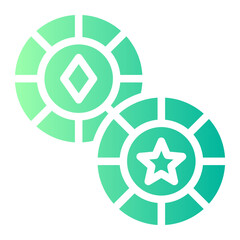 poker chips gradient icon
