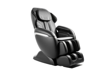 An electric massage chair isolated on a transparent background.