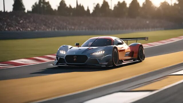 super sports car on the track. Generative AI