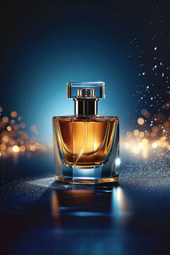 Isolated elegant perfume product with soft gliterring