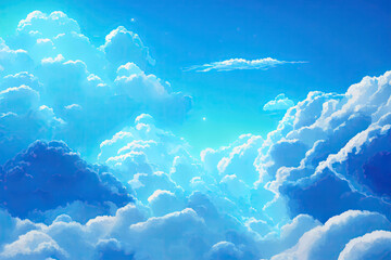 Fototapeta na wymiar Dreamy Clouds Background: Tranquil Skies for Serene Imagery