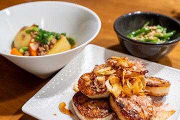 山芋ステーキと無限ピーマンと肉じゃが