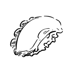 タコの寿司の手描きイラスト