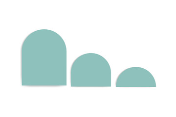  shape for arch boho template, geometric shapes with shadow on background, voluminous for your design, invitation, flyer, banner