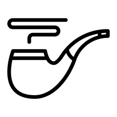 smoking pipe line icon