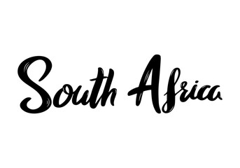 South Africa Lettering. Handwritten Country name. Vector design template.