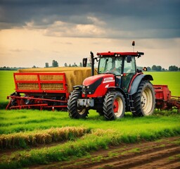 Fototapeta premium tractor in the field