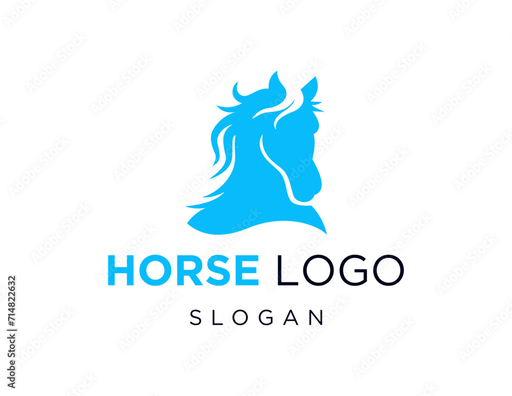 Poster the logo design is about horse and was created using the corel draw 2018 application with a white ba
