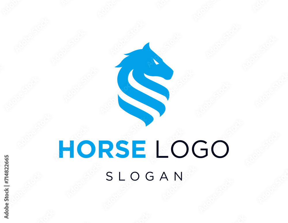 Poster the logo design is about horse and was created using the corel draw 2018 application with a white ba