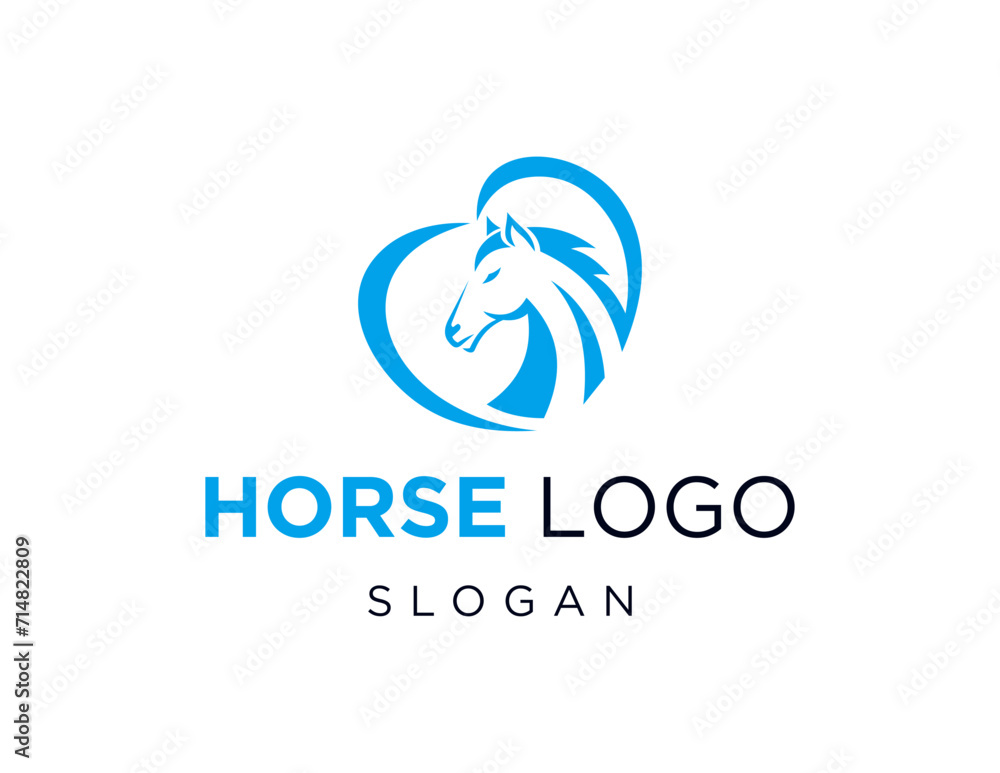 Poster the logo design is about horse and was created using the corel draw 2018 application with a white ba