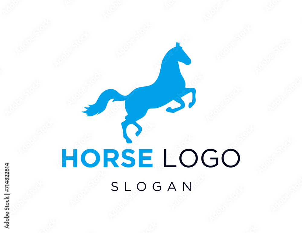 Poster the logo design is about horse and was created using the corel draw 2018 application with a white ba