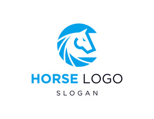 The logo design is about Horse and was created using the Corel Draw 2018 application with a white background.