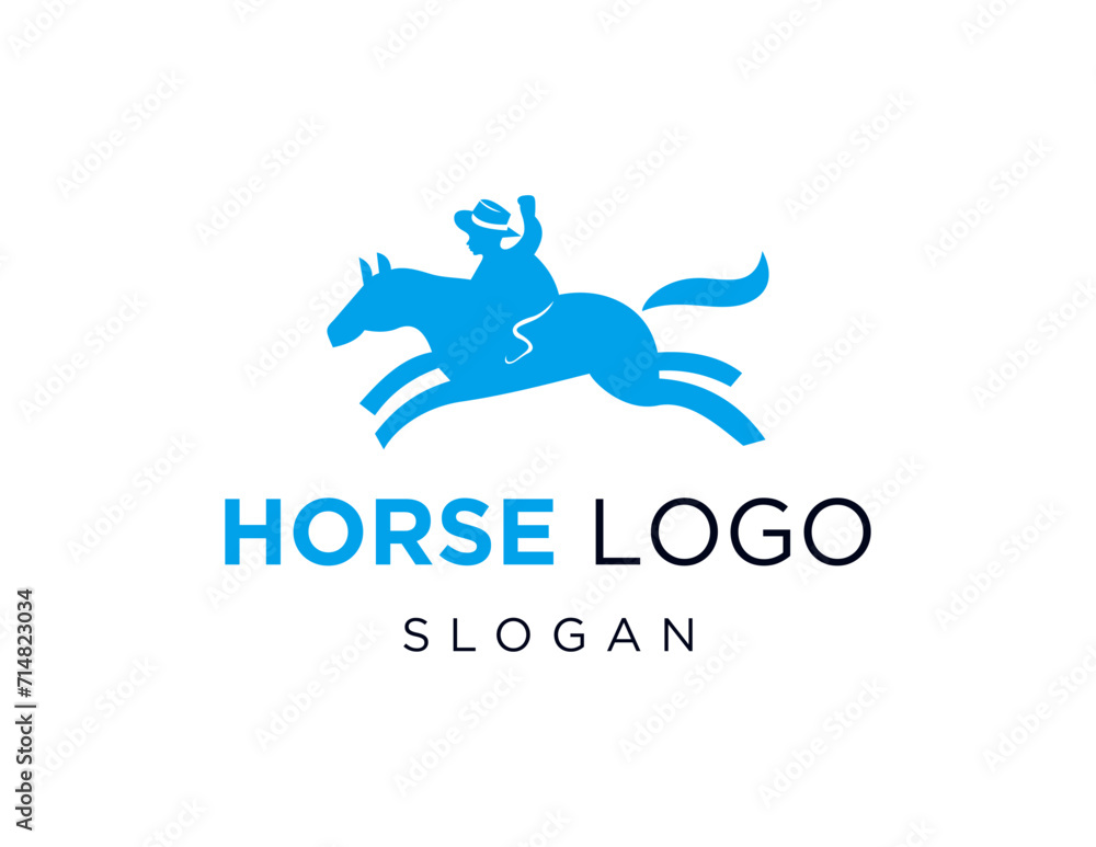 Poster the logo design is about horse and was created using the corel draw 2018 application with a white ba