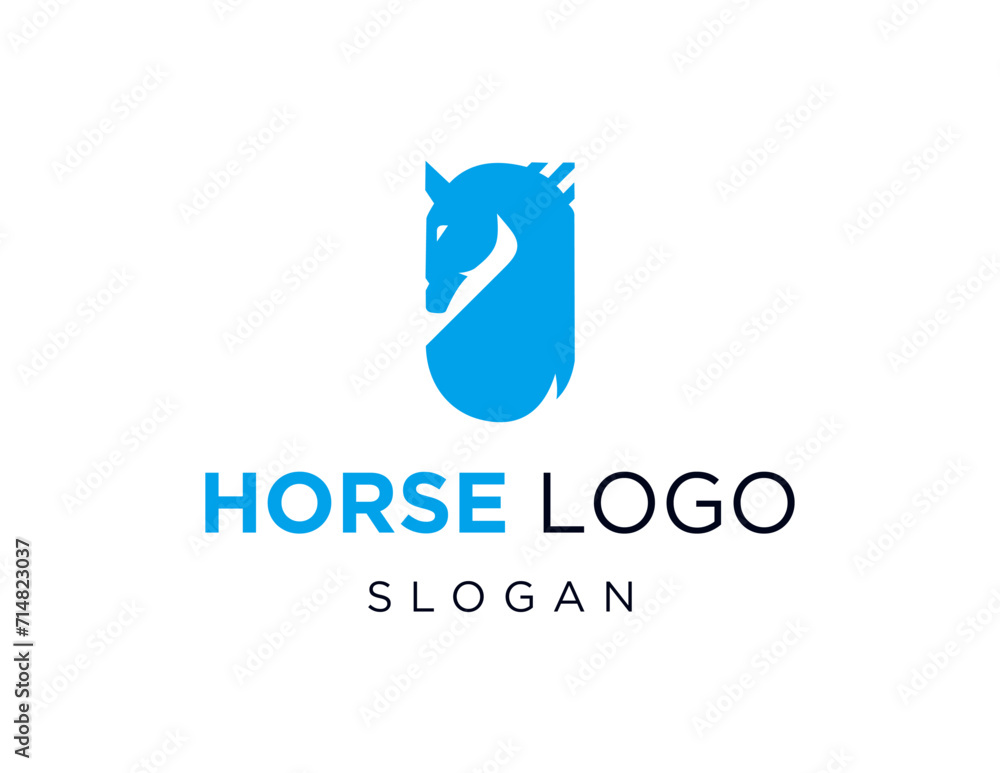 Poster the logo design is about horse and was created using the corel draw 2018 application with a white ba