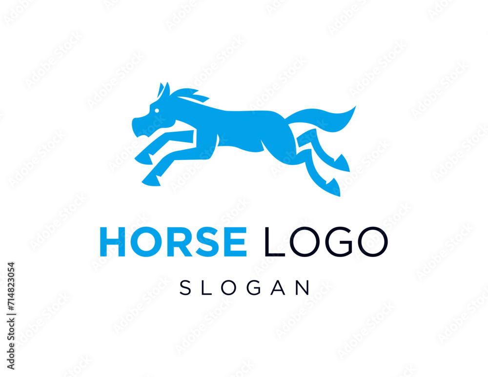 Poster the logo design is about horse and was created using the corel draw 2018 application with a white ba