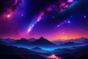 Fototapeta premium Stunning multicolored space background