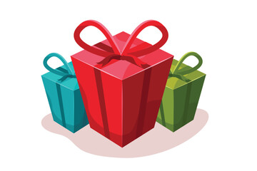 Gift boxes set,  birthday presents with colorful wrap vector