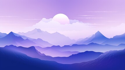 Minimalist Style Abstract Landscape Banner with Polygonal Landscape Illustration AI Generated