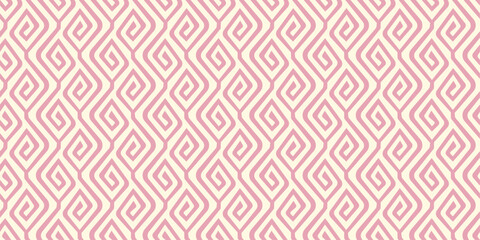 Abstract geometric patern with squares. A seamless background. Pink and white texture. Graphic modern pattern