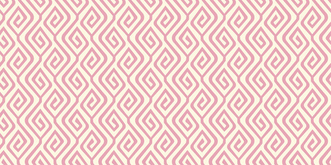 Abstract geometric patern with squares. A seamless background. Pink and white texture. Graphic modern pattern