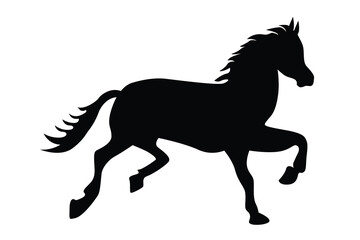 running horse silhouette on white background vector