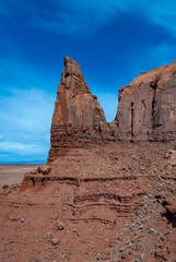 Fototapeta na wymiar Arizona landscape, red eroded sandstone cliffs and Sand dunes desert of Monument Valley, Arizona - Utah