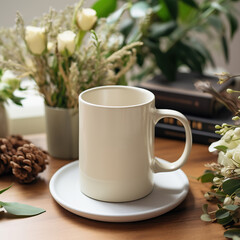 Fototapeta premium Office supplies ceramic mug,created with Generative AI tecnology.
