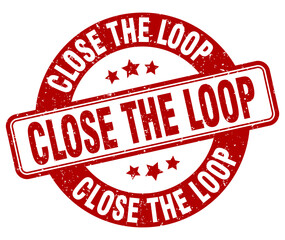 close the loop stamp. close the loop label. round grunge sign