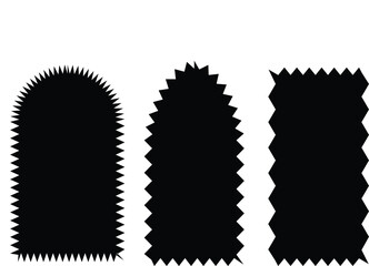 A groovy frame with a wavy edge and a simple y2k border rectangular shape. It has a retro aesthetic zigzag text box silhouette. Design elements for a social media story or post.