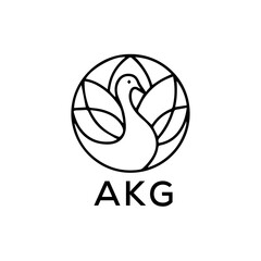 AKG Letter logo design template vector. AKG Business abstract connection vector logo. AKG icon circle logotype.
