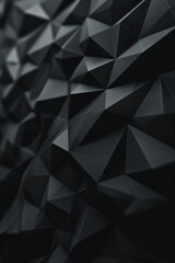 Abstract Black Background Featuring Sharp Convex Geometric Shapes, Perfect for Wallpaper, Banner, or Background Usage, Creating a Modern and Striking Visual Statement with Defined Design Element