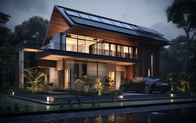 Obraz premium Luxury villa appearance,created with Generative AI tecnology.