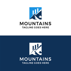 Mountain accounting logo design vector illustration 