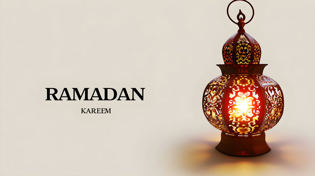 vector illustration, Decorative text "ramadan kareem" Islamic banner with mandala and crescent moon motifs