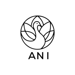 Naklejka premium ANI Letter logo design template vector. ANI Business abstract connection vector logo. ANI icon circle logotype. 