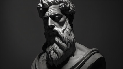 Ancient Civilization and Philosophy. The Marble Sculpture of Socrates - obrazy, fototapety, plakaty