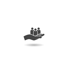 Inclusion people icon logo with shadow