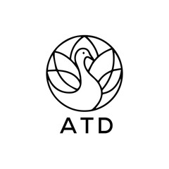 ATD Letter logo design template vector. ATD Business abstract connection vector logo. ATD icon circle logotype.
