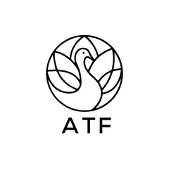 ATF Letter logo design template vector. ATF Business abstract connection vector logo. ATF icon circle logotype.
 - obrazy, fototapety, plakaty