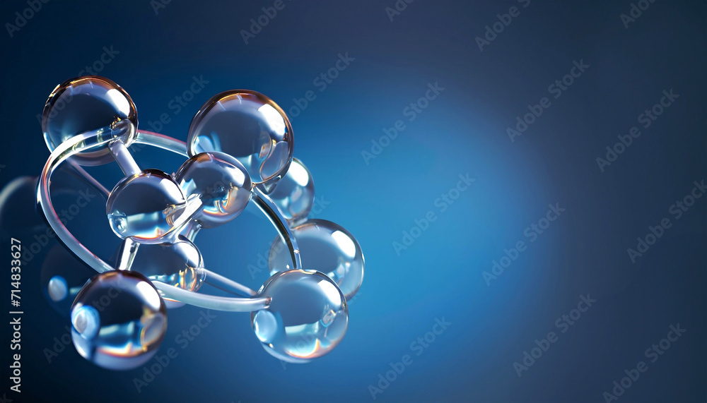 Poster science background with molecula and atom model. abstract molecular structure.