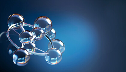 Science background with molecula and atom model. Abstract molecular structure.