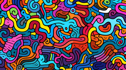 Fototapeta premium Abstract seamless doodle background, artistic backdrop