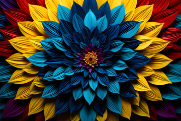A colorful flower red yellow blue green and other colors