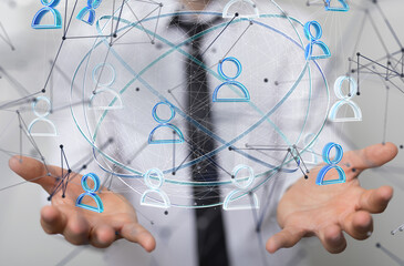 conference Digital Network and data concept 3d - connection