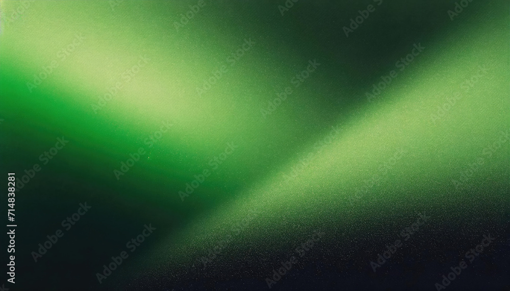 Wall mural beautiful green color gradient background with noise. abstract green holographic blurred grainy grad