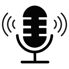 Retro or old microphone - Podcast or audio and music recording symbol - Capturing audio