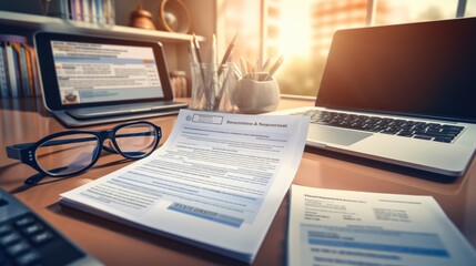 Obraz premium Tax preparation service application, using AI application relevant CPA, EA certifications, modern business and life style