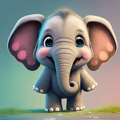 happy cute elephants baby characters animals